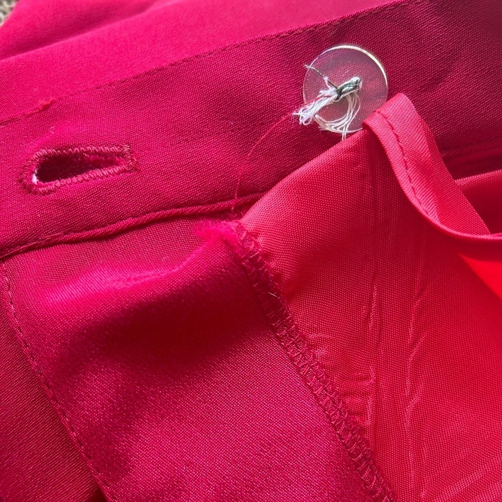 Vtg Y2K Allison Taylor NWOT Holiday 100% Silk Red Pant Suit Set Size Medium - Picture 16 of 16